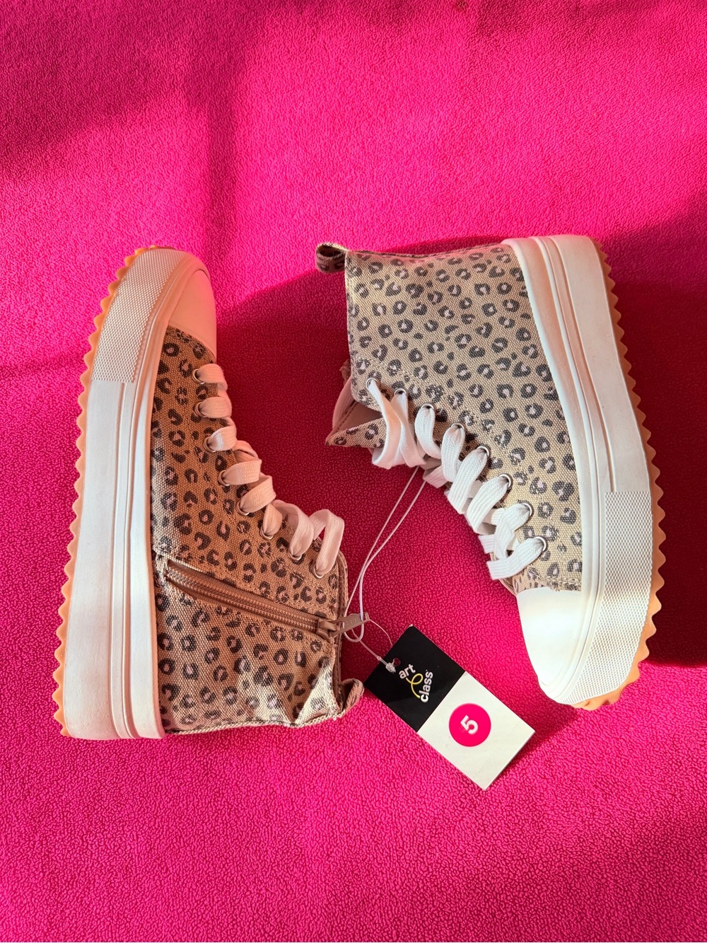 Art Class Kids/Women Leopard Print High-Top Sneakers